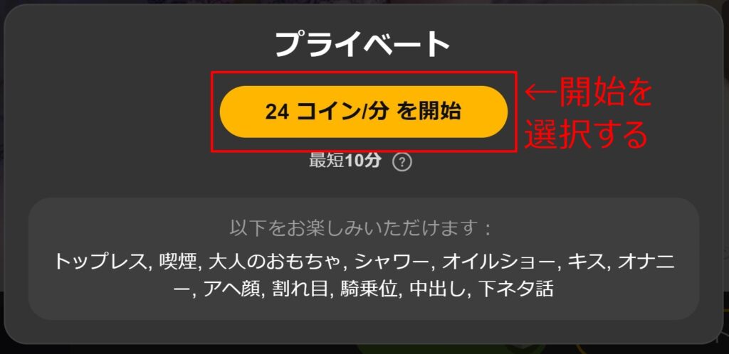 ストリップチャットの利用料金